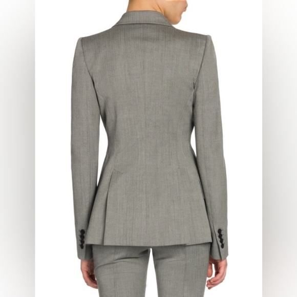 Alexander McQueen Women's Size 40 Gray Houndstooth One Button Wool Blazer New - Picture 2 of 11